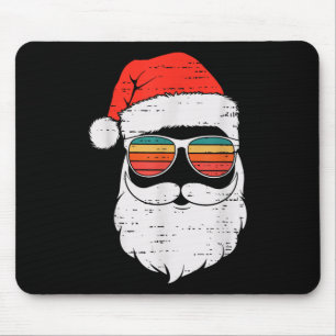 Retro Santa Face Sungled Christmas In July Summer Mouse Mat