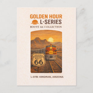 Retro Santa Fe Route 66 Train Kingman Art Holiday Postcard