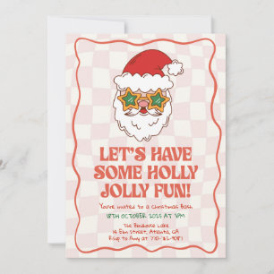 Retro Santa Fun Christmas Party Invitation