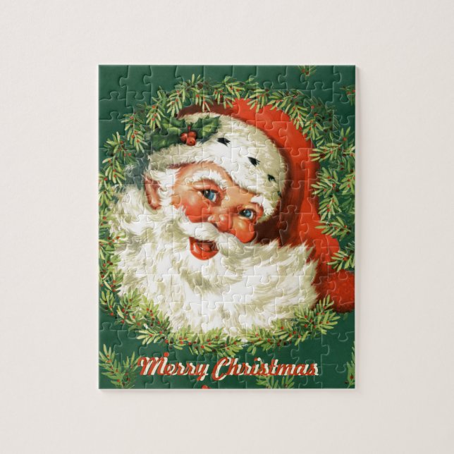 Retro Santa Gift Puzzle (Vertical)