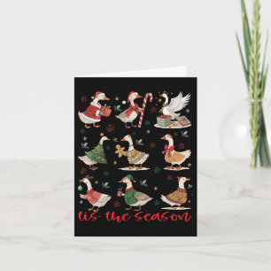 Retro Santa Goose Cute Merry Christmas Tis The Sea Card