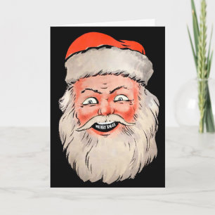 Retro Santa Head Christmas Card