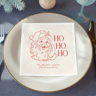 Retro Santa “Ho Ho Ho” Christmas Napkin