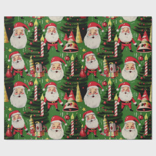 Retro Santa Holiday Delights 2 Wrapping Paper