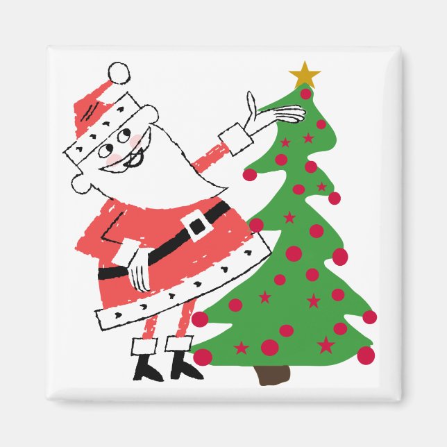 Retro Santa Holiday Tshirts and Gifts Magnet (Front)