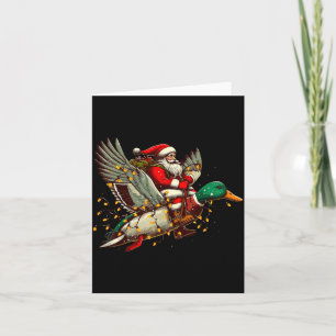 Retro Santa Mallard Duck Christmas Hunting Season  Card