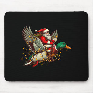 Retro Santa Mallard Duck Christmas Hunting Season Mouse Mat
