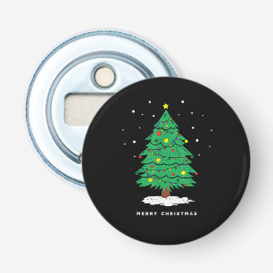 Retro Santa Merry Christmas Tree Lights Bottle Opener