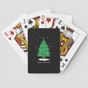 Retro Santa Merry Christmas Tree Lights Playing Cards