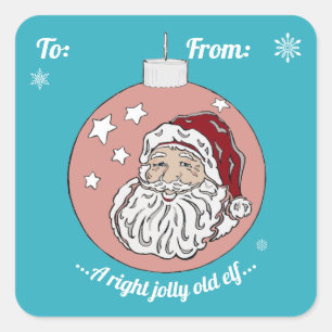 Retro Santa (red) Square Sticker