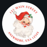 Retro santa retro address label<br><div class="desc">Retro santa christmas return address label.</div>