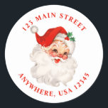Retro santa retro address label<br><div class="desc">Retro santa christmas return address label.</div>