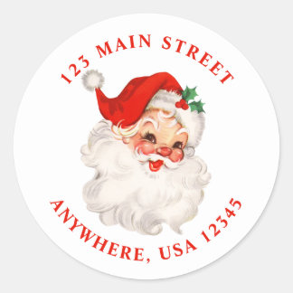 Retro santa retro address label
