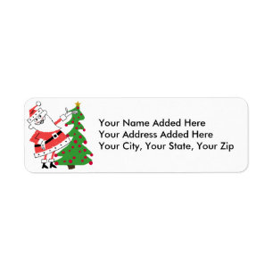 Retro Santa Return Address Labels