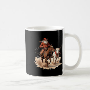 Retro Santa Rodeo Reindeer Cowboy Western Horse Hi Coffee Mug