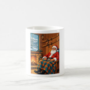 Retro Santa Ski Lodge Winter Coffee Mug