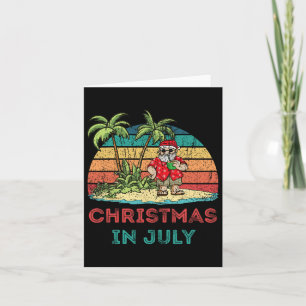 Retro Santa Summer Vacation Christmas In July Card