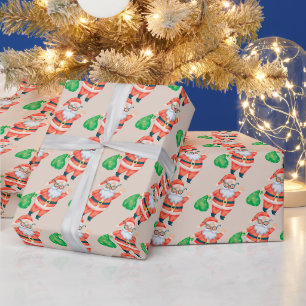 Retro Santa Vintage Christmas Gift Wrapping Paper
