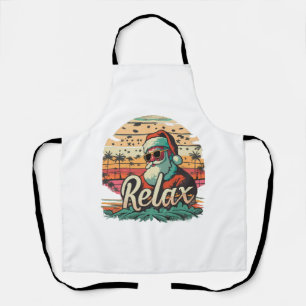 Retro Santa with a title Relax Apron