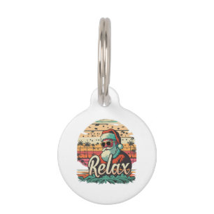 Retro Santa with a title Relax Pet Tag