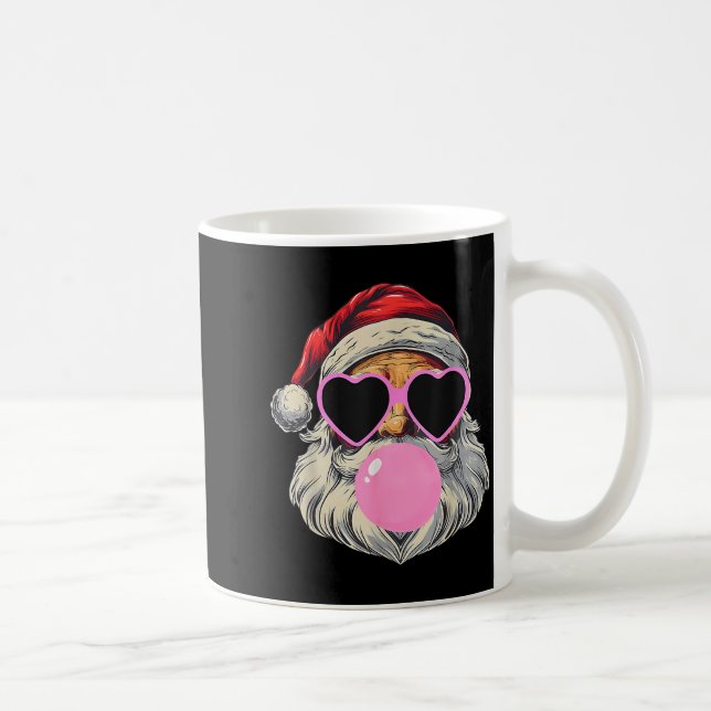 Retro Santa With Heart Gles Bubblegum Christmas Gi Coffee Mug (Right)