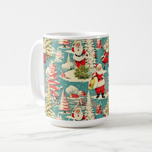 Retro Santa Wonderland 2 Coffee Mug (Front Left)