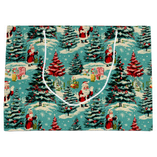 Retro Santa Wonderland Large Gift Bag