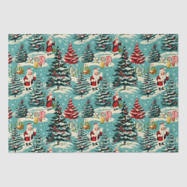 Retro Santa Wonderland Tissue Paper (Front)