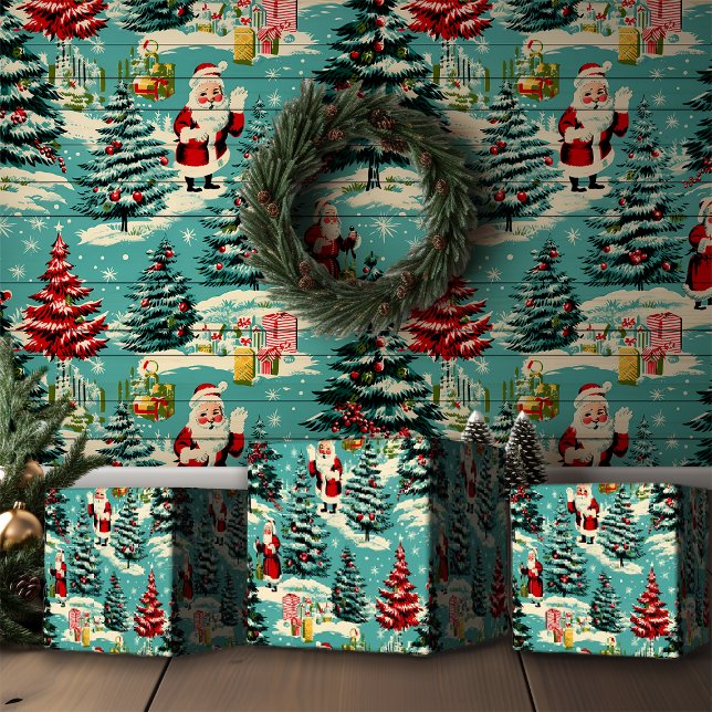 Retro Santa Wonderland Wrapping Paper (Creator Uploaded)