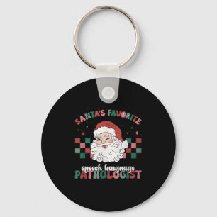 Retro Santa's Favorite Speech Language Christmas S Key Ring