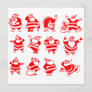 Retro Santas Invitation