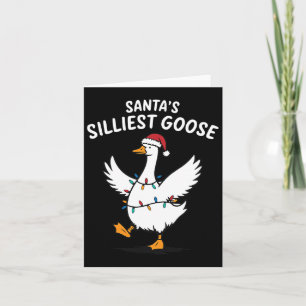 Retro Santa's Silliest Goose Christmas Silly Goose Card