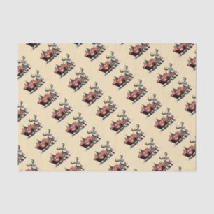 Retro Santa's Sleigh Christmas Tissue Paper