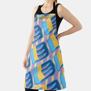 Retro Sardine Can Illustration Kitchen Apron