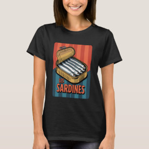 Retro Sardine Canned Les Sardines Vintage Nostalgi T-Shirt