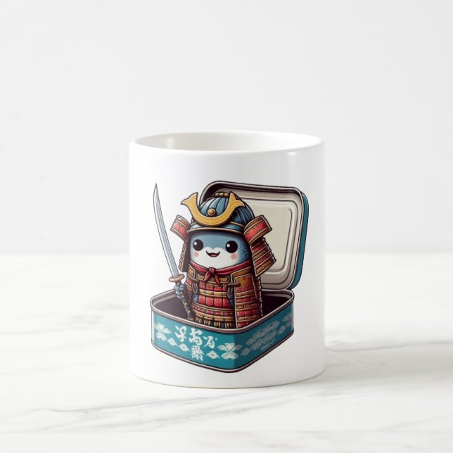  Retro Sardine Samurai Warrior Mug (Center)
