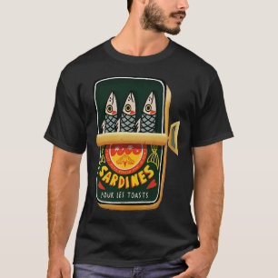 Retro Sardine Tin Illustration T-Shirt