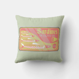Retro Sardines Poster Cushion