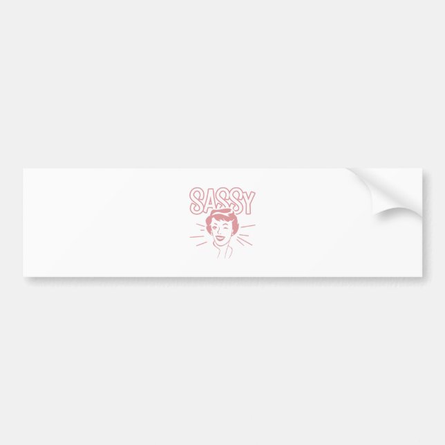 Retro Sassy Attitude Bumper Sticker (Front)