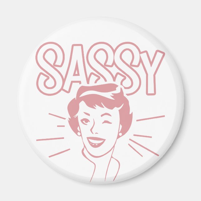 Retro Sassy Attitude Magnet (Front)