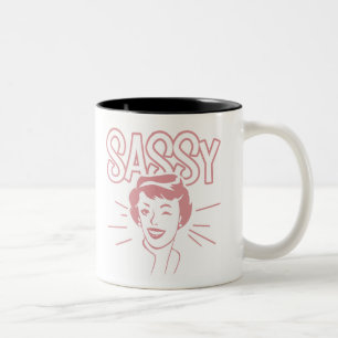 Retro Sassy Attitude Two-Tone Coffee Mug