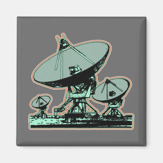 Retro Satellite Dish Graphic Magnet