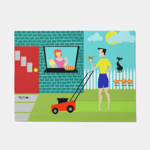 Retro Saturday Morning Door Mat
