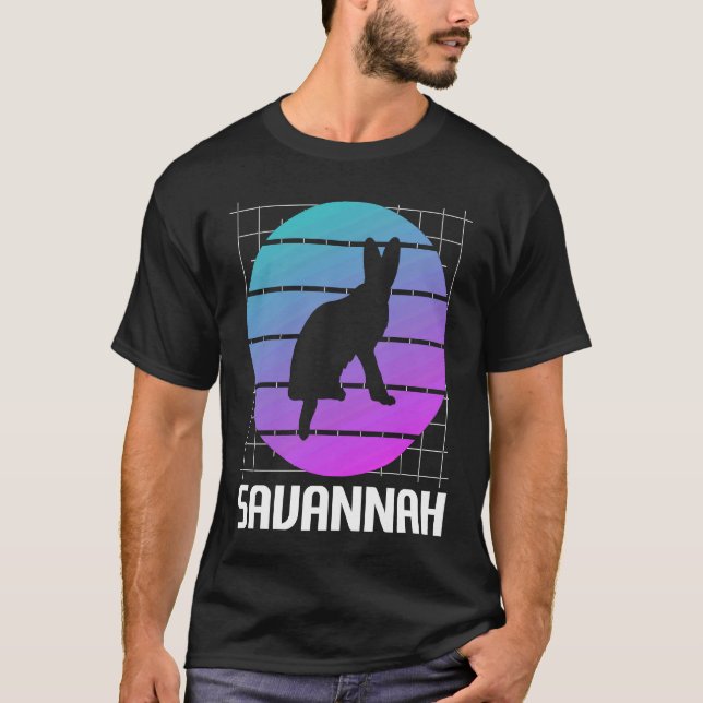 Retro Savannah Cat T-Shirt (Front)