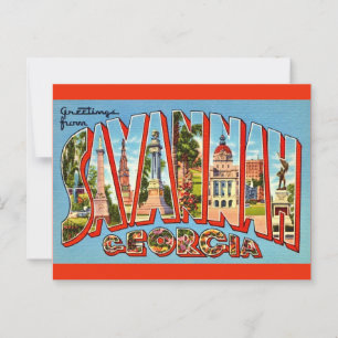 Retro Savannah Georgia Postcard