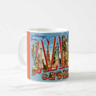 Retro Savannah Georgia Postcard Coffee Mug
