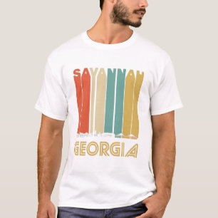 Retro Savannah Georgia Skyline T-Shirt