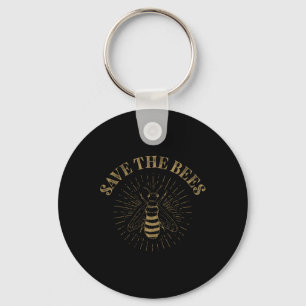 Retro Save The Bees Apiary Bee Beekeeper Earth Day Key Ring