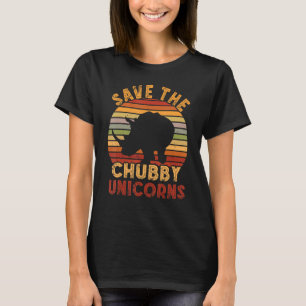Retro Save The Chubby Unicorns Rhinoceros Animal R T-Shirt