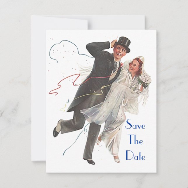 Retro SAVE THE DATE ANNOUNCEMENT EZ to Customise (Front)